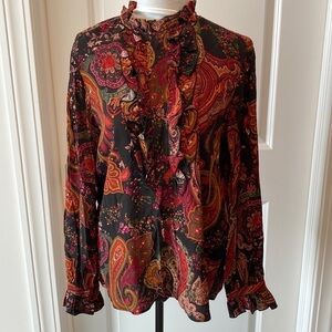 Zara Paisley Blouse / Size Medium